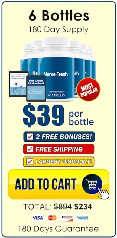 Nerve Fresh 6 bottles – 180 day supply, most popular